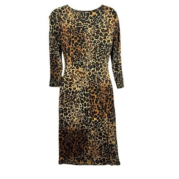 Lafayette 148 Animal Leopard Print Dress Sz 6 - Picture 5 of 6